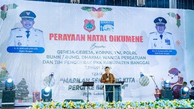Pj Sekda Banggai Ramli Tongko saat memberikan sambutan