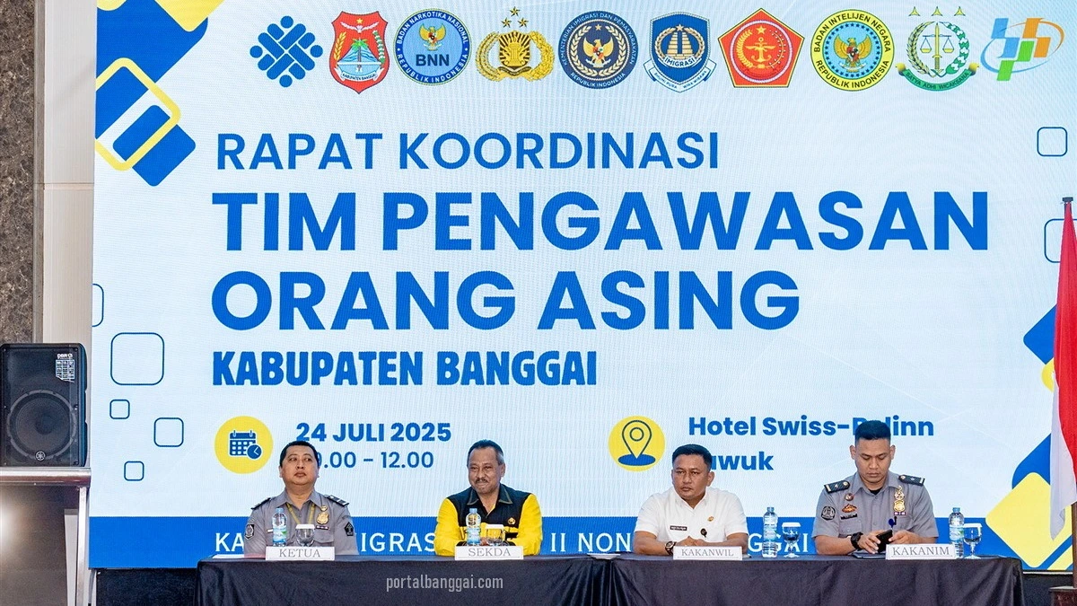 Rakor Tim Pengawasan Orang Asing (Timpora) Tahun 2025 Dihadiri Asisten 2 Setda Kabupaten Banggai
