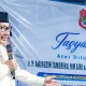 Bupati Banggai H. Amirudin saat acara Tasyakuran di Desa Sumber Mulya Kecamatan Simpang Raya, 25 Juli 2025.