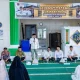 Bupati Banggai H. Amirudin memberikan sambutan saat menerima rombongan Jamaah Haji Kloter BPN 12